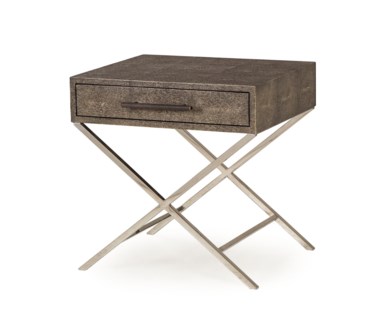 Randolph Side Table - Charcoal Shagreen
